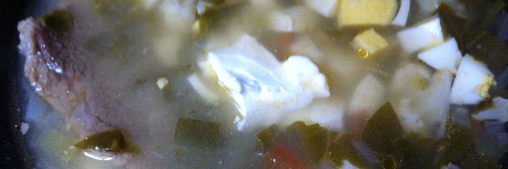 Зеленый борщ со щавелем