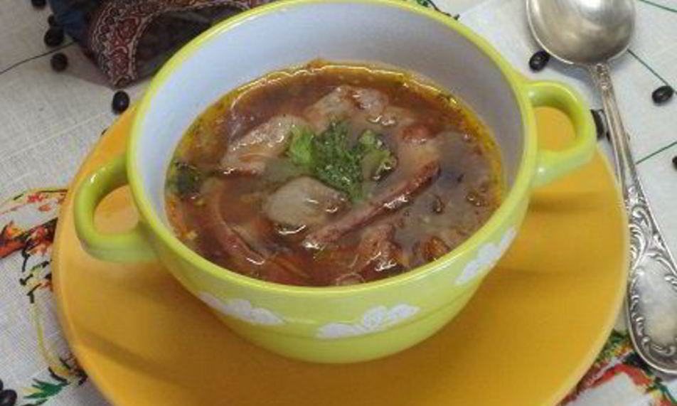 Рецепт фасолевый суп с грибами и копченостями