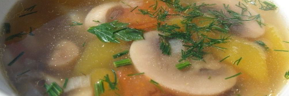 Гречневый суп с шампиньонами