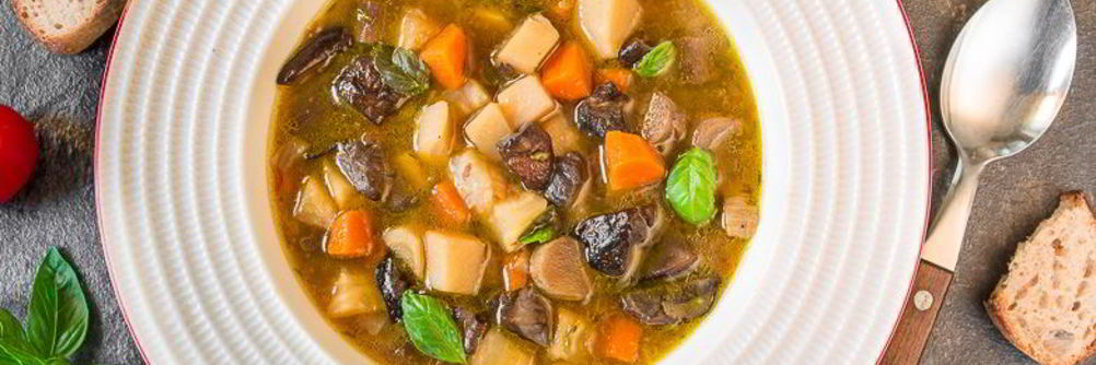 Грибной суп с корнеплодами