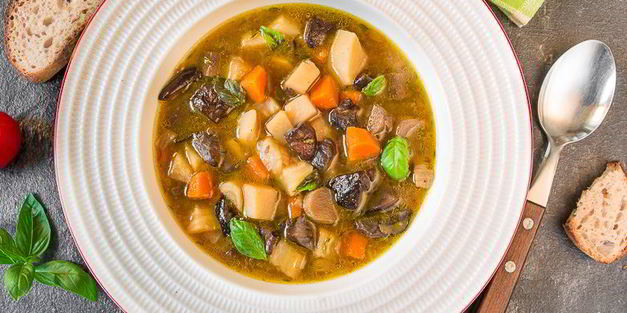 грибной суп с корнеплодами