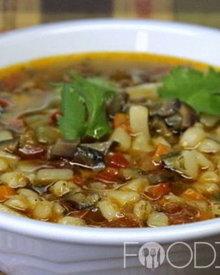 Грибной суп с перловкой