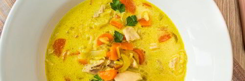 Карри-суп из курицы с рисом