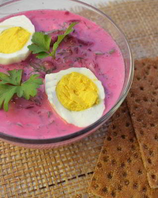 Кефирный суп со свеклой