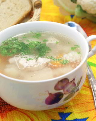 Куриный суп с цветной капустой