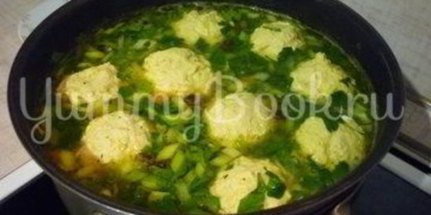 легкий супчик с куриными фрикадельками