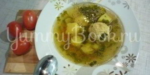 легкий супчик с куриными фрикадельками