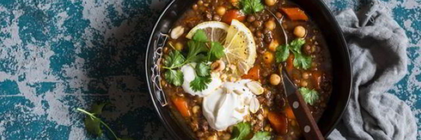 Марокканский суп с нутом и чечевицой