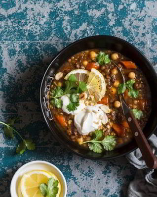 Марокканский суп с нутом и чечевицой