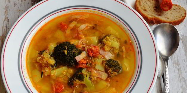 мужской суп с чечевицей и