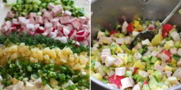 окрошка на кефире