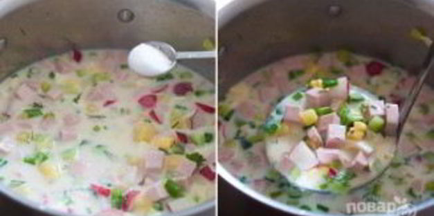 окрошка на кефире