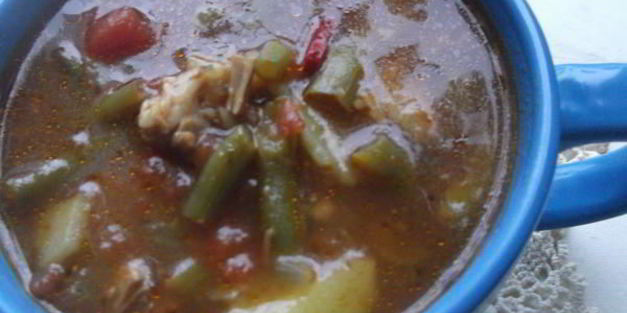 острый суп со стручковой фасолью