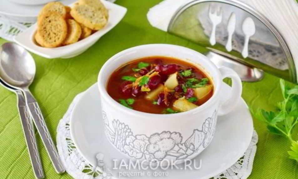 Рецепт постный суп с консервированной фасолью