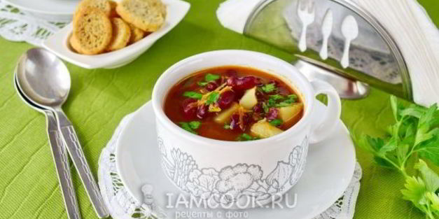 постный суп с консервированной фасолью