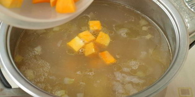 рисовый суп с индейкой и тыквой