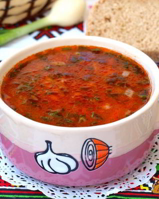 Рисовый суп с томатом