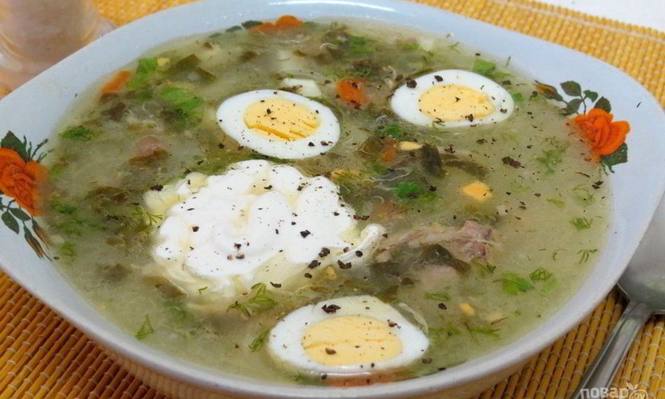 Рецепт щавельный суп с яйцом