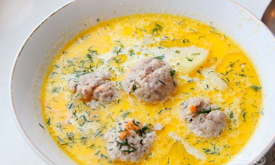 Рецепт сливочный суп с фрикадельками