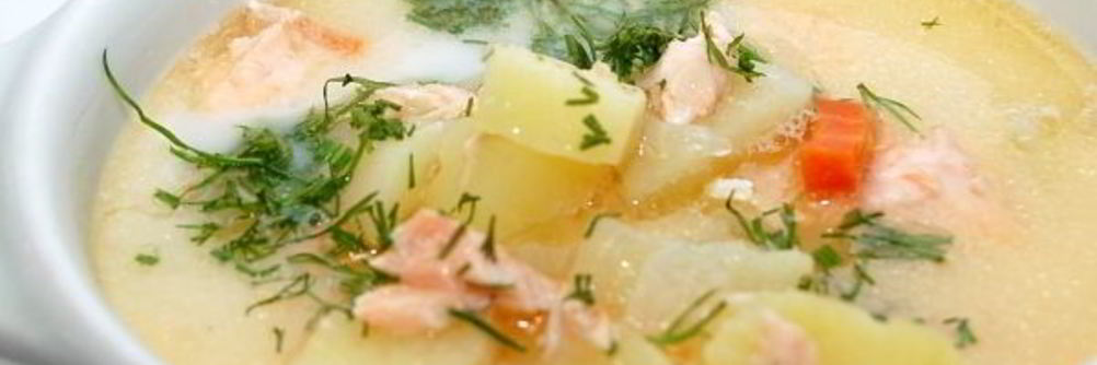 Сливочный суп с семгой
