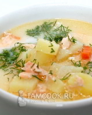 Сливочный суп с семгой