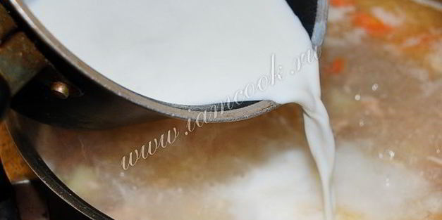 сливочный суп с семгой