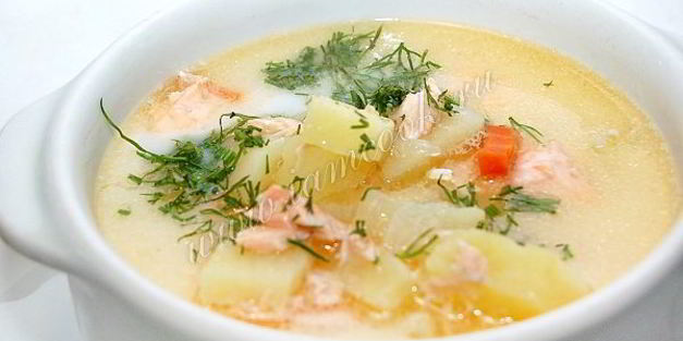 сливочный суп с семгой