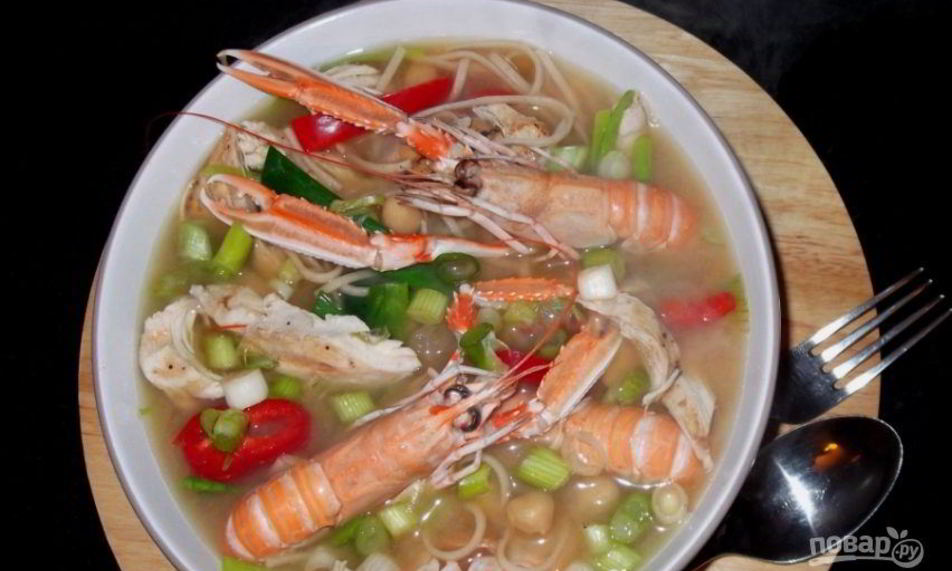 Рецепт суп из лангустинов