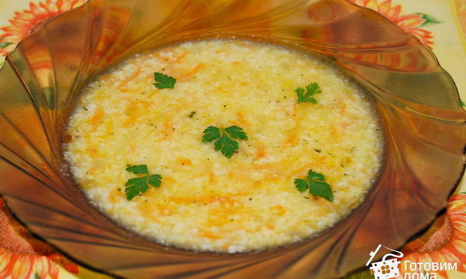 Рецепт суп из пшена с чесноком