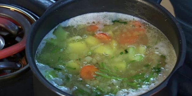 гороховый суп-пюре с беконом