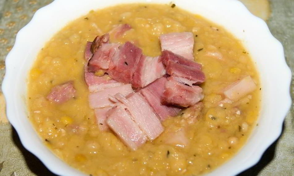 Рецепт гороховый суп-пюре с ветчиной