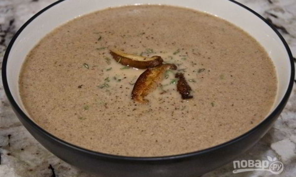 Рецепт грибной суп-пюре на сливках