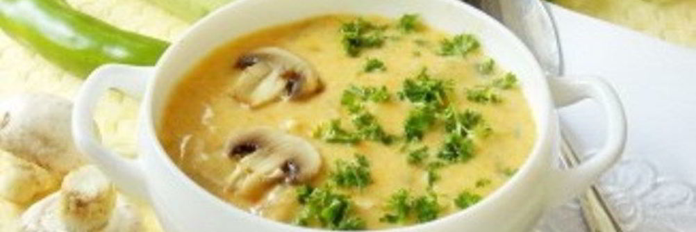 Куриный суп-пюре с грибами