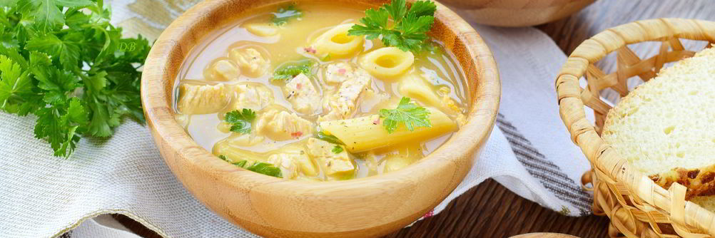 Куриный суп-пюре с макаронами
