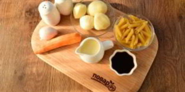 куриный суп-пюре с макаронами