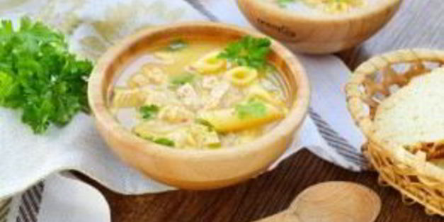куриный суп-пюре с макаронами