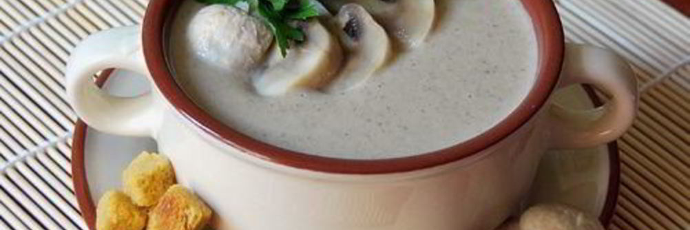 Молочный суп-пюре с шампиньонами