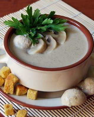 Молочный суп-пюре с шампиньонами