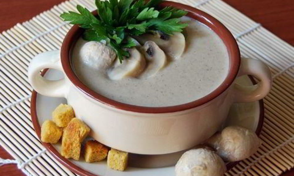 Рецепт молочный суп-пюре с шампиньонами