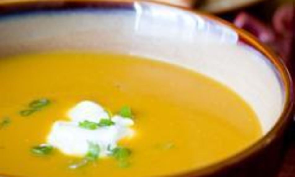 Рецепт осенний суп-пюре из мускатной тыквы с яблоком