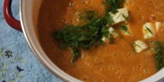 овощной суп-пюре с креветками