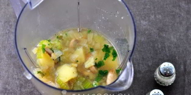 постный суп-пюре из шампиньонов