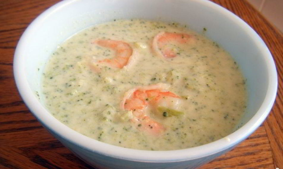 Рецепт суп-пюре из брокколи с креветками