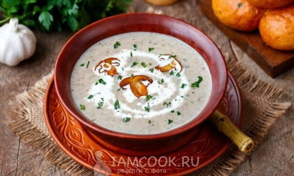 Рецепт суп-пюре из шампиньонов с чесноком