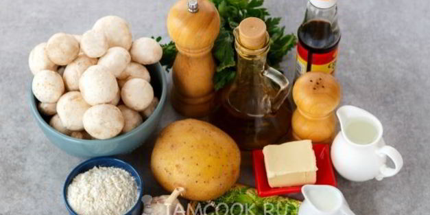 суп-пюре из шампиньонов с чесноком