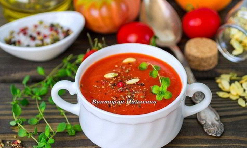 Рецепт суп-пюре из запеченных перцев с апельсиновым соком