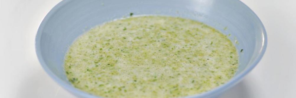 Суп-пюре из зеленого горошка и лимона