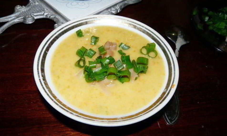 Рецепт суп-пюре картофельный с копченным кальмаром