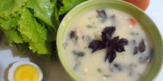 суп пюре на курином бульоне из шампиньонов