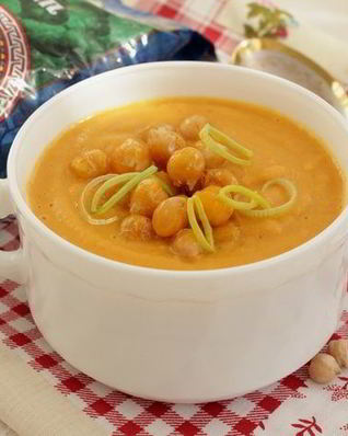Суп-пюре с чечевицей и нутом